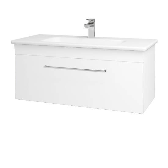 Kúpeľňová skrinka ASTON SZZ 100  - N01 Biela lesk - Úchytka T04 - M01 Biela mat